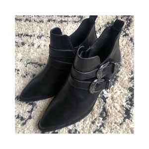 NWOT Black Western Ankle Boots